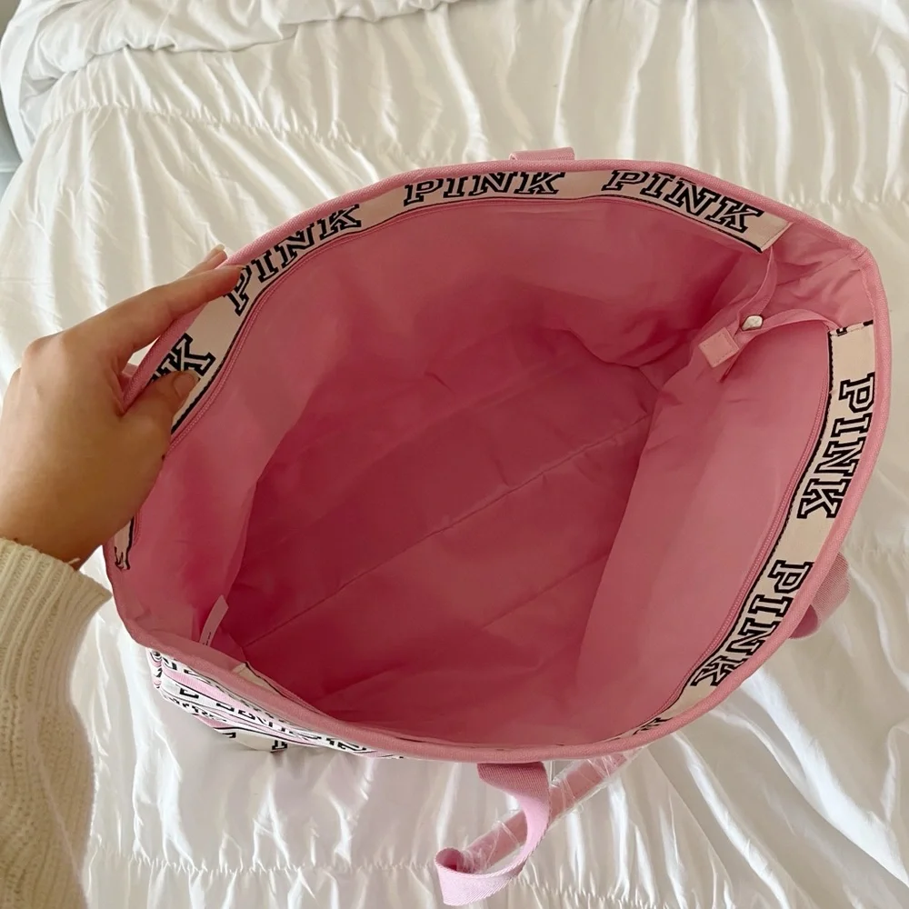 NWT Pink Top Zip Tote Bag - Picture 5 of 8